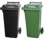 SuperSparSet 2x PROREGAL 2-Rad-M&uuml;lltonne MGB | HDPE-Kunststoff | 120 Liter 