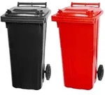 SuperSparSet 2x PROREGAL 2-Rad-M&uuml;lltonne MGB | HDPE-Kunststoff | 120 Liter 