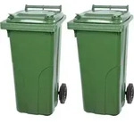 SuperSparSet 2x PROREGAL 2-Rad-M&uuml;lltonne MGB | HDPE-Kunststoff | 120 Liter |...