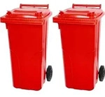 SuperSparSet 2x PROREGAL 2-Rad-M&uuml;lltonne MGB | HDPE-Kunststoff | 120 Liter |...