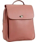 LEONHARD HEYDEN Leder Rucksack Nizza City Backpack Oldrose altrosa - Schwarz