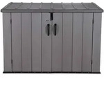 Lifetime Greg Kunststoff M&uuml;lltonnenbox 3x240 L| Grau/Braun 108x191x132 cm - Grau