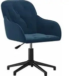 vidaXL B&uuml;rostuhl Drehbar Blau Samt - Blau