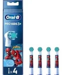 Oral-B Pro Kids Spiderman 4er, Aufsteckb&uuml;rste - Braun