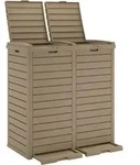 vidaXL Outdoor-M&uuml;lltonne Hellbraun 78x41x86 cm Polypropylen - Braun