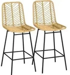 HOMCOM 2er-Set Barhocker, Bistrohocker mit Fu&szlig;st&uuml;tze, Barstuhl, K&uuml;chenstuhl mit