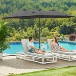 SONGMICS Sonnenschirm, ampelschirm, 460 x 270 cm UPF 50+ mit Kurbel ohne St&auml;nder -
