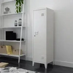 Einzelspind &rsquo;Kurikka&rsquo; mit 2 Ablagen abschlie&szlig;bar Metall 137 x 38 x 38 cm Wei&szlig; -