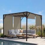 Pergola Baia, Garten Pavillon Terrassen&uuml;berdachung, stabiles 6cm-Stahl-Gestell...