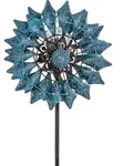 Dehner Riesen-Windrad Mola mit Solarlicht, kaltwei&szlig;, 122 x 32 x 32 cm, IP44, Metall