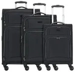 d&n Travel Line 9204 4 Rollen Kofferset 3-teilig mit Dehnfalte - Schwarz