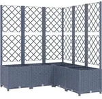 vidaXL Pflanzk&uuml;bel mit Rankgitter Blaugrau 120x120x136 cm PP - Grau