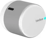 GERDA tedee GO Elektronikschloss, silber mit wei&szlig;em Knopf