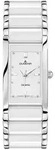 Dugena Damenuhr 4460506 Quadra Ceramica, Quarz, Keramik-Edelstahl, Mineralglas