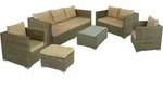 Sitzgruppe MURCIA, 6-tlg. - Braun/Schwarz/Beige