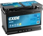 Exide EK720, AGM (Absorbierende Glasmatte), 72 Ah, 12 V, 760 A, Auto, Wartungsfrei