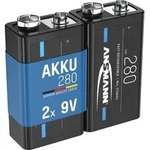 ANSMANN Akku E-Block 9V 280 mAh Ni-MH, 2 St&uuml;ck