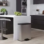 Curver Tretm&uuml;lleimer Deco Rechteckig 65L Silbern - Silber