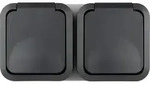 REV 0004090400 AquaStorm, Doppelsteckdose-Feuchtraumsteckdose, IP44, Zweipolig,