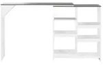 vidaXL Bartisch mit Beweglichem Regal Wei&szlig; 138x39x110 cm - Wei&szlig;