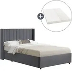 Juskys Polsterbett Savona 120x200 cm mit Matratze - Bett mit Stauraum, Samt-Bezug -