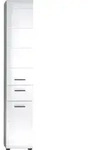 trendteam Bad Hochschrank Skin/Gloss/Line Wei&szlig; Nachbildung/Wei&szlig; Hochglanz Tiefzieh
