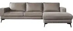 KAWOLA Sofa BLOOM Ecksofa Leder hellgrau Recamiere rechts - Hellgrau