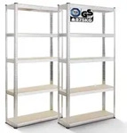 AREBOS Schwerlastregal 2er Set 180x90x40 cm | 875 kg | 5 MDF-B&ouml;den, verzinkt -