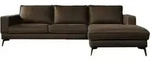 KAWOLA Sofa BLOOM Ecksofa Leder dunkelbraun Recamiere rechts - Dunkelbraun
