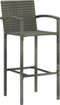 vidaXL Barhocker 4 Stk. Grau Poly Rattan