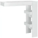 vidaXL Wand-Bartisch Hochglanz-Wei&szlig; 102x45x103,5 cm Holzwerkstoff - Wei&szlig;