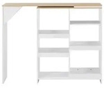 vidaXL Bartisch mit Beweglichem Regal Wei&szlig; 138x39x110 cm - Wei&szlig;