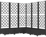 vidaXL Pflanzk&uuml;bel mit Spalier Schwarz 120x120x121,5 cm PP - Schwarz