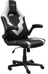 Trust GXT 703W Riye Gaming Stuhl Wei&szlig; / Schwarz - Verstellbar, Klappbare Armlehnen,