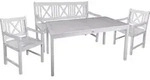 Garden Pleasure Gartentisch Malm&ouml; wei&szlig; rechteckig 80,0 x 165,0 x 75,0 cm - Braun