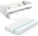 Ausziehbett Vitalispa Enzo Wei&szlig; 90x200 cm mit Matratze, Model 28005 - Wei&szlig;