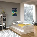 Ausziehbett Vitalispa Enzo Sonoma 90x200 cm mit Matratze, Model 28006 - Braun