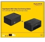 DeLOCK USB Dual Dockingstation f&uuml;r 2 x SATA HDD / SSD mit Klon- und L&ouml;schfunktion,