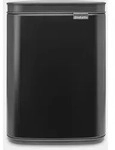 Brabantia Bo Waste Bin, 4 l, Rechteckig, Stahl, Schwarz, Stahl, Manuell - Schwarz