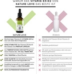 Nature Love&reg; Vitamin D3 + K2 Tropfen | 50 ml | hoch bioverf&uuml;gbar durch Original