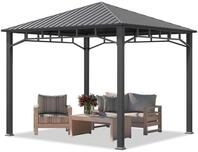 Gartenpavillon 3x3 m Stahldach Hardtop, ohne Seitenteile, Pfosten 9x9 cm