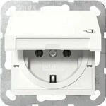 Gira SCHUKO-Steckdose, Klappdeckel, System 55, reinwei&szlig; matt, 1 Stk. - Wei&szlig;