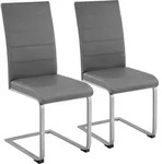 tectake&reg; Set Schwingstuhl Bettina gepolstert mit Kunstlederbezug 41 x 52 x 99 cm -
