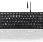 Perixx PERIBOARD-432B DE, Mini-Tastatur, USB kabelgebunden, schwarz - Schwarz