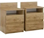 Nachttisch Vicco Monty Goldkraft Eiche 2er Set, Model 40436 - Braun