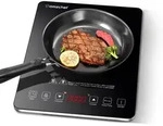 AMZCHEF Induktionskochfeld, Einzeln Induktionskochplatte 2000W mit 10 Leistungsstufen