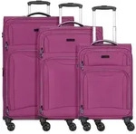 d&n Travel Line 9204 4 Rollen Kofferset 3-teilig mit Dehnfalte - Lila