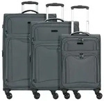 d&n Travel Line 9204 4 Rollen Kofferset 3-teilig mit Dehnfalte - Grau