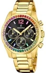 Festina Boyfriend Rainbow Chronograph Damenuhr Schwarz Gold F20609/3 - Schwarz