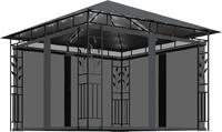 vidaXL Pavillon mit Moskitonetz & LED-Lichterkette 3x3x2,73m Anthrazit